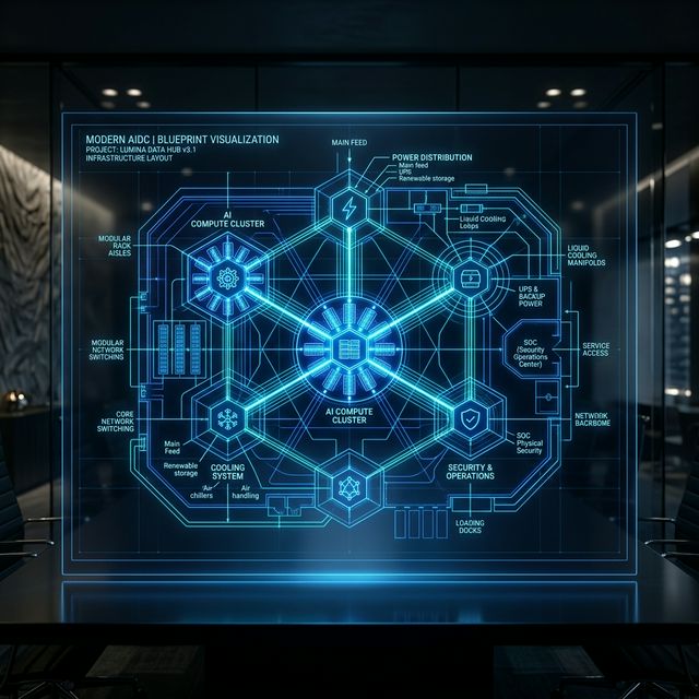 AIDC 高端機房的電力、液冷散熱與網路拓樸全息架構藍圖