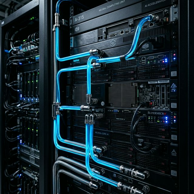 液冷散熱機櫃近拍